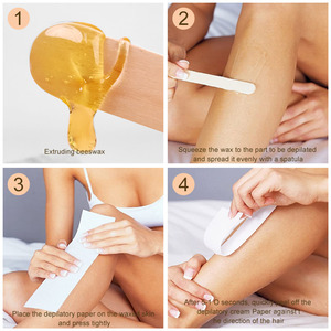 Kit <span class=keywords><strong>Cera</strong></span> Depilatoria Organica Ruoall 50g <span class=keywords><strong>Cera</strong></span> + 3 Fogli Non Tessuti + 2 Bastoncini <span class=keywords><strong>di</strong></span> Legno per Rimozione Peli - Product Image 6