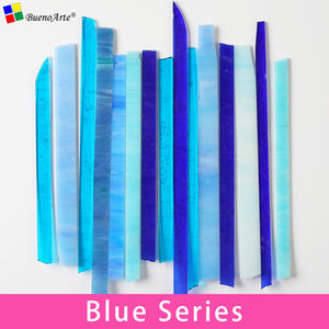 现代经典不透明彩色玻璃碎片条状物来自中国，用于DIY工艺马赛克拼接，由Buenoarte提供，用于拼接大教堂玻璃砖。 - Product Image 5