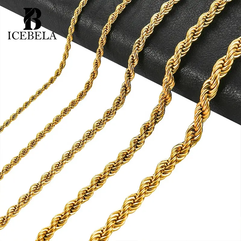 Großhandel Hiphop Herren feiner Schmuck solide 18K Gold plattiert 925 Sterling-Silber Diamant-geschnittenes Seil individuelle Kette Halsketten für Damen