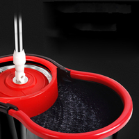 Ensemble de serpillière magique rotative à 360° pour le nettoyage des sols de la cuisine, avec un balai en microfibre, un manche torsadé en acier inoxydable et un seau avec essoreur