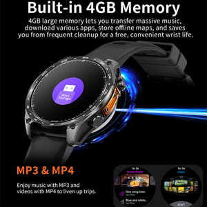 Reloj Inteligente Redondo Amoled HD300 Pro con GPS, Mapa Fuera de Línea, Linterna, 4GB de Almacenamiento, Resistente al Agua 3ATM, Reloj Deportivo para Hombres - Product Image 4
