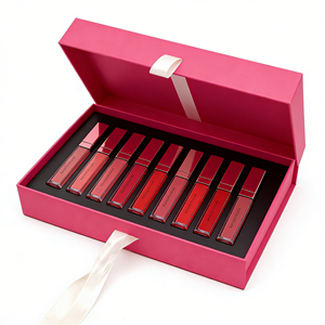 Emballage cosmétique personnalisé de qualité supérieure, boîte cadeau pour rouge à lèvres, boîte rigide en papier magnétique personnalisée, ensemble de boîtes cosmétiques, grossiste - Product Image 2