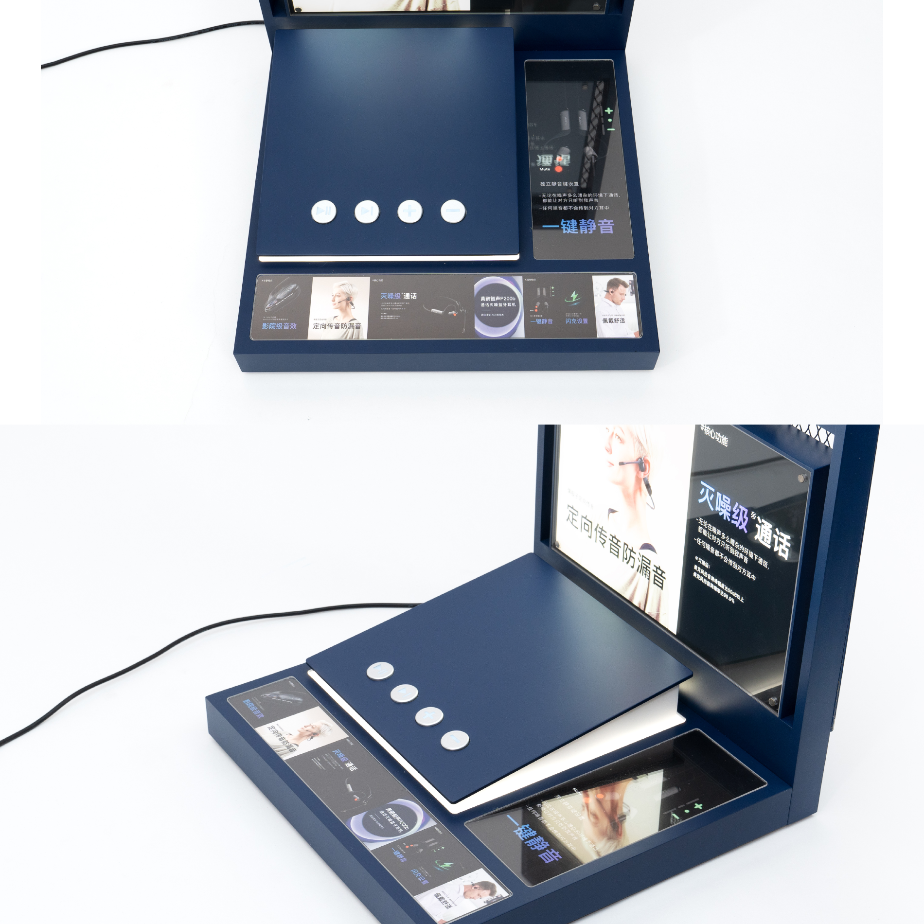 Customized Double-Sided Light Duty Acrylic Countertop Display Stands with LCD Screens for Electronic Products for Supermarkets — view 5