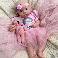Poupées de bébé nouveau-né en silicone de 18 pouces pour filles, mode, bouche ouverte, réalistes, corps entier, lavables, LouLou avec sucette
