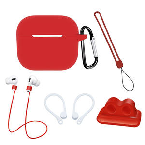 Nuovo prodotto di fabbrica Silicone morbido 6 in 1 per Airpods pro 3 custodie Premium per auricolari Apple con gancio - Product Image 6