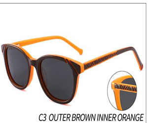 Gafas graduadas Unisex cuadradas de moda de lujo Marcos ópticos de acetato de patrón sólido Hoja gris naranja - Product Image 4
