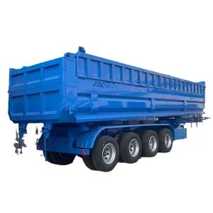 3 Axle Dumper Tipping Semi Truck Trailer Heavy Duty 60 Cubic Meter Tractor Hydraulic End Rear Dump Semi Trailer