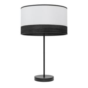 Lampada da tavolo alta 1xE27 nero/bianco, materiale legno nero, dimensioni 62x30x30 cm, ideale per illuminare salotti e tavoli. - Product Image 1