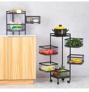 Carrello Multifunzionale a 5 Ripiani con Rotazione a 360 Gradi, Scaffale per Conservazione Frutta in Cucina, Miglior Vendita 2026 - Product Image 6