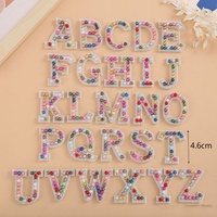 Offre Spéciale fantaisie coloré perlé perle strass lettre patchs bricolage bâton sur perles adhésives Alphabet Applique A-Z lettre Patch