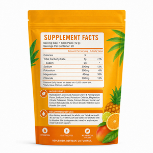 Poudre de soutien énergétique biologique à la grenade et à la cerise Mélange d'électrolytes Supplément booster pour le sport Boisson pour adultes - Product Image 4