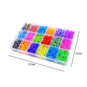 Vente en gros de nouveaux produits 4400 + Kit de bracelets en caoutchouc pour la fabrication de bracelets Clips de bandes de métier à tisser ensemble de perles de bricolage