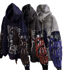 Marque à la mode femmes tissé imprimé cristal sweat à capuche hiver rue mode élégant 3D dessin animé respirant lourd - Product Image 1