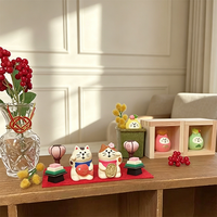 Figurine en résine de chat porte-bonheur japonais, fée musicale, cadeau porte-bonheur, décoration de bureau créative, petit objet