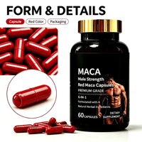 Complément de Soutien à la Force Masculine Prix Usine en Gros 1,79 USD Capsules de Maca Rouge 60 Gélules Approvisionnement Direct en Vrac