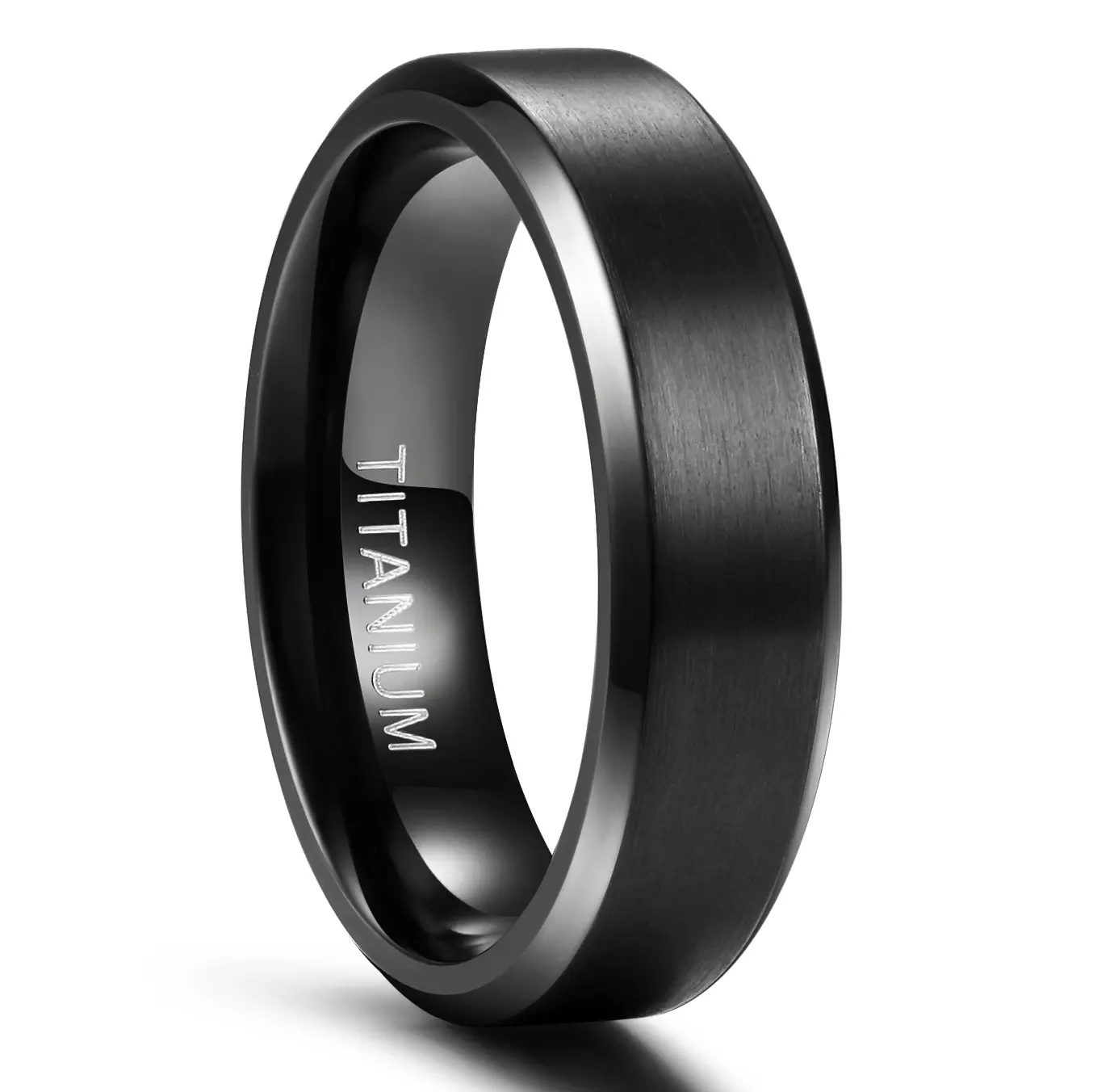 Somen 6mm 8mm Titanium Ring Men Women Black Matte Wedding Engagement Band Brushed Unisex Couple Rings Fashion Jewelry Size 6-14
