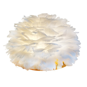 <strong>Feather</strong> Table Lamp Bedside Lamp E27 Creative <strong>Feather</strong> <strong>Lampshade</strong> for Home Living Room Bedroom - Product Image 3