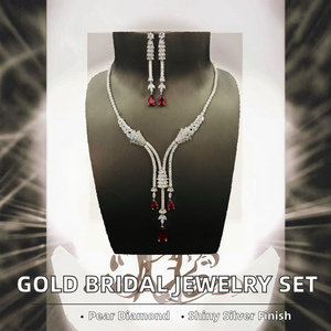 Pendientes de Lujo Largos con Colgante, Estilo Barroco Retro Europeo Medieval, Plata, para Novia, Vestido de Boda, con Circonita Corte Pera - Product Image 2
