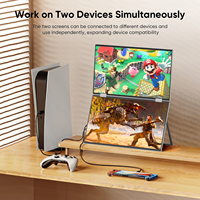 Portable Triple 15.6 pouces 1080P Dual ScreenLaptop Monitor Extender Built-in Stand180 ° Rotation Compatible Mac/in/Linux Monitor