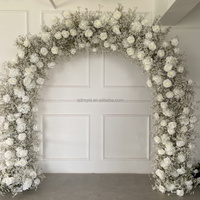 Arche florale circulaire blanche pour entrée de mariage, support de fleurs, arrangement floral, toile de fond, arche de mariage
