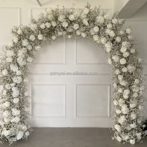 Cercle blanc Rose Floral entrée arc porte mariage Stand fleur Arrangement arc toile de fond mariage Floral arc - Product Image 2