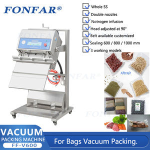 Machine d'emballage <span class=keywords><strong>sous</strong></span> <span class=keywords><strong>vide</strong></span> verticale semi-automatique électrique 600 mm pour produits humides et secs, avec <span class=keywords><strong>pompe</strong></span> à air intégrée pour scellage gonflable - Product Image 2