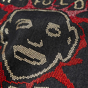 必須アイテム ダメージ加工 リラックスフィット トレンド Y2K ヒップホップ グラフィティ風 ラインストーン刺繍 デニム ワイドレッグパンツ - Product Image 3