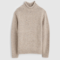 Pull en tricot à col rond côtelé classique pour homme, à manches longues, avec motif à pois dégradé