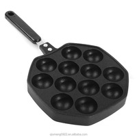 Pembuat Takoyaki Jepang, Wajan Takoyaki, Pembuat Takoyaki Mini Chibi Maruko, Alat Masak Rumah dengan 12 Lubang