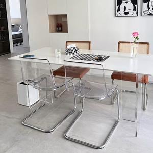 Silla de comedor acrílica popular de fábrica, silla de mesa de comedor minimalista para el hogar de acero inoxidable - Product Image 2