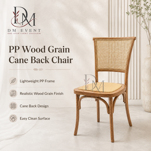 Silla de Boda con Respaldo de Mimbre y Acabado en Madera PP para Eventos y Venta al por Mayor - Product Image 1