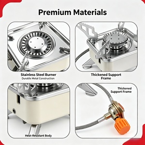 Hafif Katlanabilir Açık Hava Kamp Gaz Sobası Paslanmaz Çelik Taşınabilir Sırt Çantası Pişirme Sobası Yürüyüş Piknik Yolculuğu için - Product Image 4