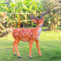 Nouvelle sculpture de cerf en résine FRP réaliste en 3D, éclairage festif LED lumineux IP66, décoration de Noël, Pâques, ODM