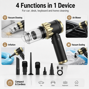 Multi-Function 4000Pa Cordless Handheld Vacuum Cleaner Portable <b>Car</b> Vacuum <b>Blower</b> Inflator Deflator with 7 Accessories OEM ODM - Product Image 3