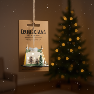 Adorno de tienda de campaña de cartón Levitehas, 5x3.5x4 pulgadas, decoración colgante para árbol de Navidad, estilo rústico hecho a mano - Product Image 2