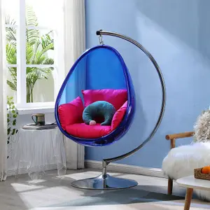 Роскошная мебель в форме яйца, напольная подставка, подвесной качели типа глобуса, качели с одной цепочкой, акриловое пузырьковое кресло для гостиной