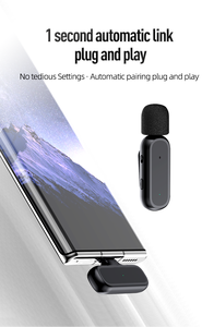 Micrófono Lavalier Inalámbrico 2.4G con Estuche de Carga, Micrófono de Solapa con Clip para <span class=keywords><strong>Android</strong></span>, USB Tipo-C, Uso en Escritorio, Cancelación de Ruido, Larga Duración - Product Image 4