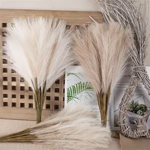 MW85002 Hot Sale Home Wedding Decor Artificial Large Pampas Grass Boho Style Feather Flower Large Reed Branch For House Party