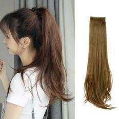 Extensiones de cabello humano natural largo Po Tail Cabello Remy de calidad premium - Product Image 1