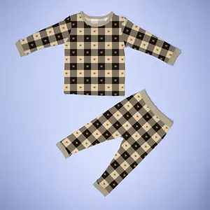 Nieuwe Baby Pyjama Set Bamboe Volledige Custom Verpakking Zomer Odm Unisex 100% Biologisch Katoen Kinderen Pyjama Casual Kids Outfit