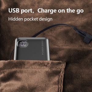 Usb Powered mùa đông ấm khăn choàng 150*80cm flannel nước nóng ném Chăn điện có thể giặt bông len với ngân hàng điện nóng bán - Product Image 5