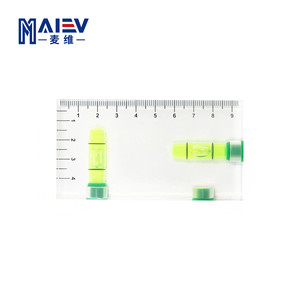 Niveau à bulle industriel bidirectionnel 2D transparent Maiev avec échelle intégrée et base magnétique puissante - Product Image 1