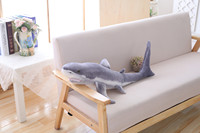 Figurine de poisson en peluche, adorable marlin bleu, poupée océanique, coussin long décoratif, jouet requin en peluche, rembourré en coton PP, 31-50cm, vente en gros