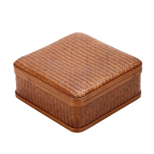 Bamboo Woven Storage <b>Boxes</b> Round Handmade Tea Ceremony Accessories <b>Gift</b> Craft - Product Image 4