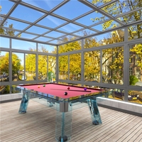 Table de billard professionnelle de luxe moderne pour 9 boules, table de snooker extérieure avec plateau en ardoise et rail en verre, directement de l'usine