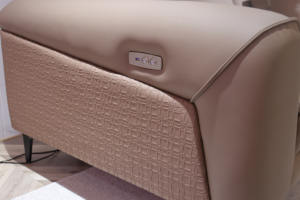 Ensemble <span class=keywords><strong>de</strong></span> canapé d'angle en cuir 3 places <span class=keywords><strong>de</strong></span> <span class=keywords><strong>luxe</strong></span> Design moderne Massage électrique pivotant rembourrage en cuir véritable salon en métal - Product Image 6