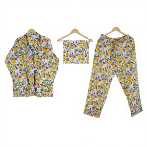 Stylish & Comfortable Elegant Long Pajama Sets for Women & Teens-Trendy Relaxed-Fit 100% Cotton with Customizable Sizes & Logos - Product Image 1