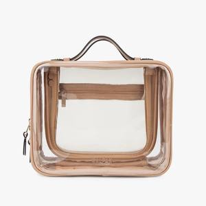 Custom Lady Travel Fashion PVC PU Portable <b>Makeup</b> Pouch Zipper for Holder Dual <b>Compartment</b> Clear Case Cosmetic <b>Bag</b> - Product Image 2
