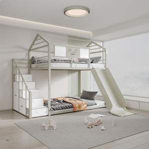 Cama Infantil Moderna Personalizada <span class=keywords><strong>2026</strong></span>, Cama para Bebé con Tobogán, Superventas, Litera para Niños, Dormitorio, Sala de Estar, Metal Resistente, Fácil de Instalar - Product Image 5