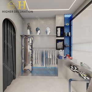 ชั้นวางเสื้อผ้าแบบตั้งปรับแต่งได้สำหรับร้านขายเสื้อผ้าเฟอร์นิเจอร์ร้านเสริมสวยเสื้อผ้าดีไซน์ทันสมัย - Product Image 5